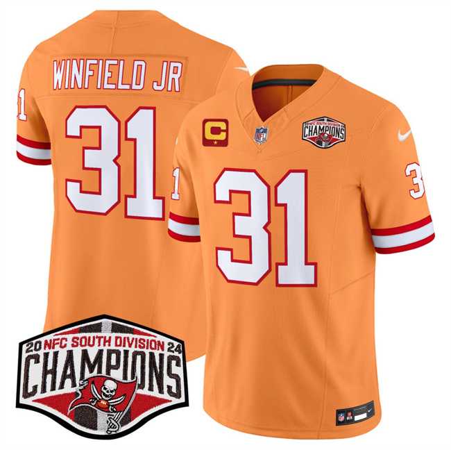 Men%27s Tampa Bay Buccaneers #31 Antoine Winfield Jr. Orange F.U.S.E. 2024 NFC South Champions With 1-Star C Patch Limited Stitched Jersey